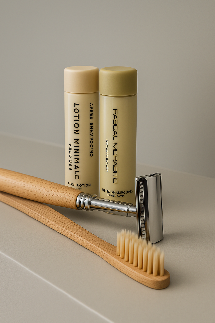 Bamboo dental and shaving amenities