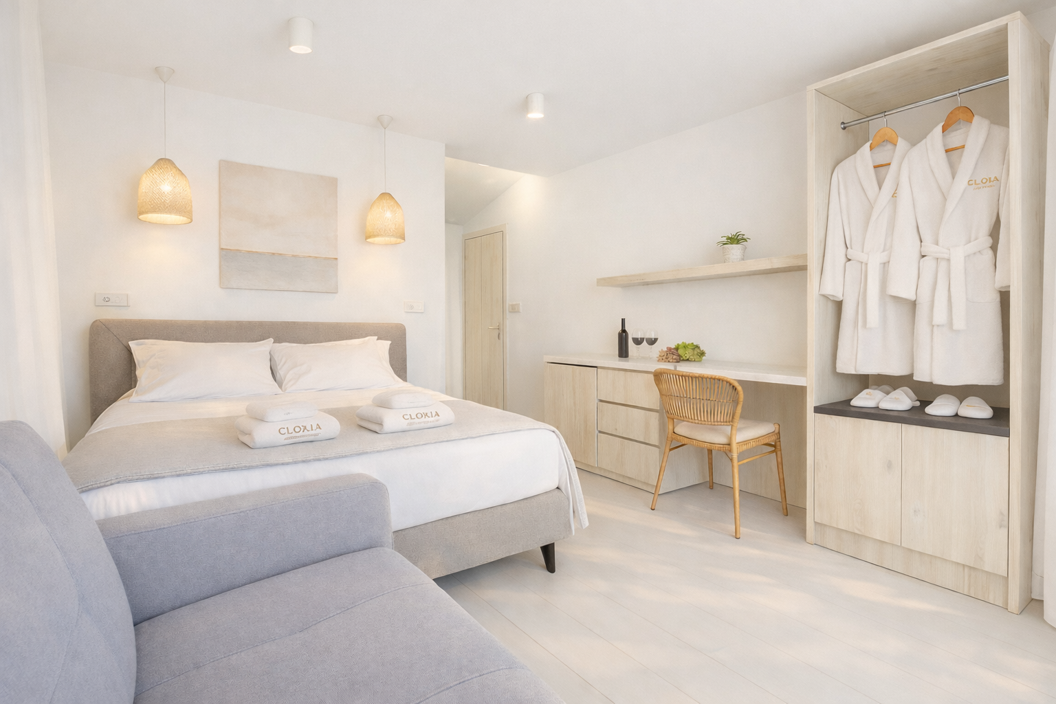 Suite balcony with Aegean panorama